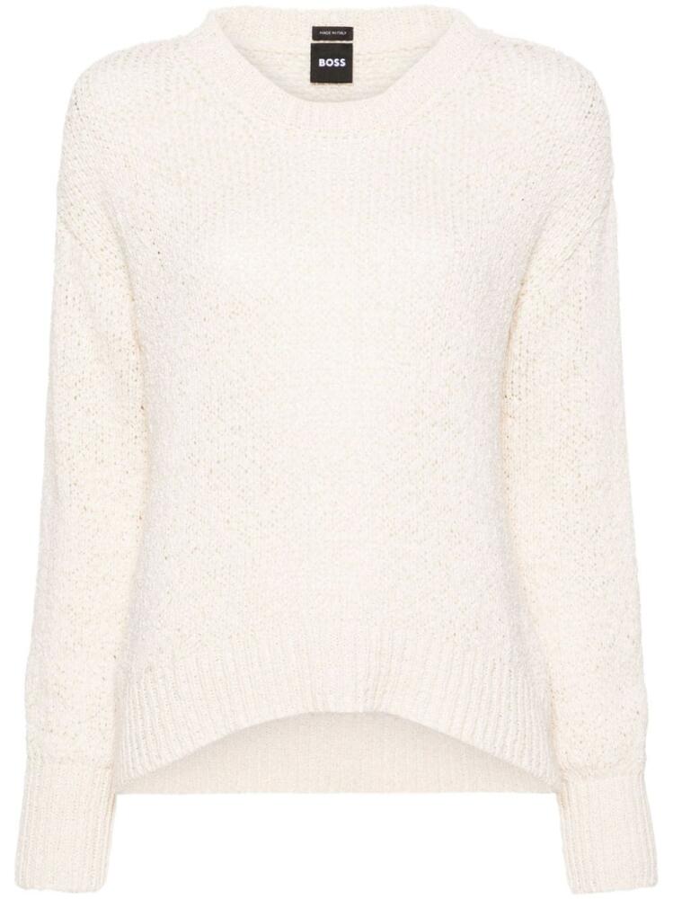 BOSS 3D-knit crew-neck jumper - Neutrals Cover