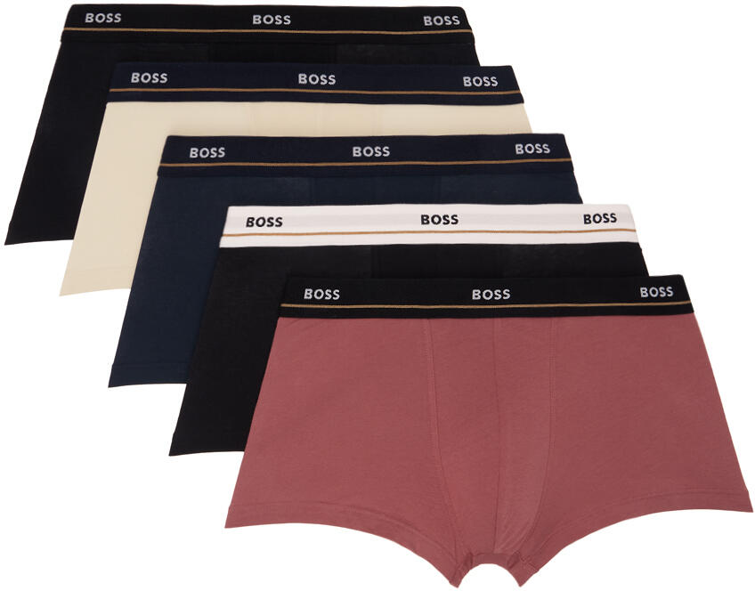 BOSS Five-Pack Multicolor Jacquard-Logo Boxers Cover