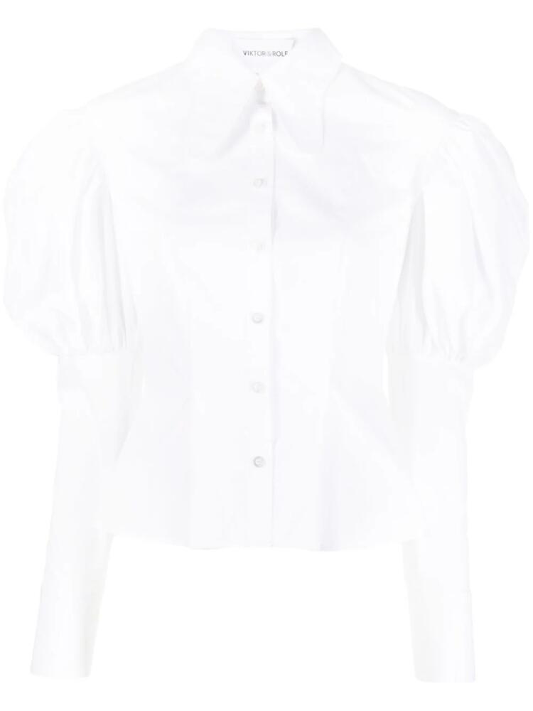 Viktor & Rolf puff-sleeved organic-cotton shirt - White Cover