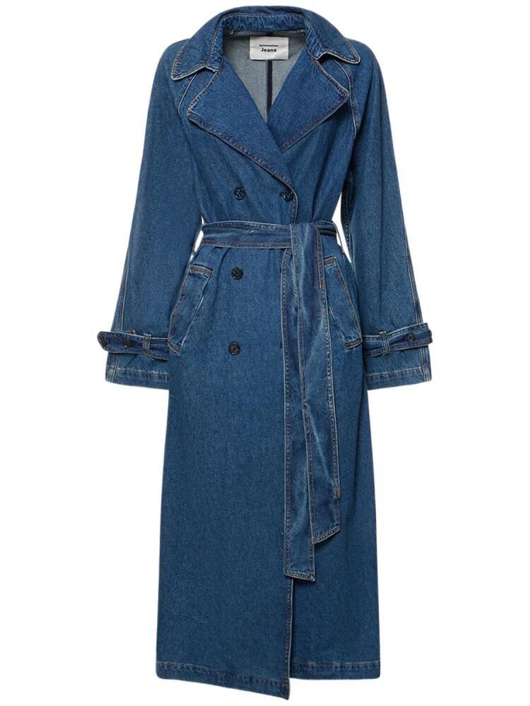 REFORMATION Hayes Cotton Denim Trench Coat Cover