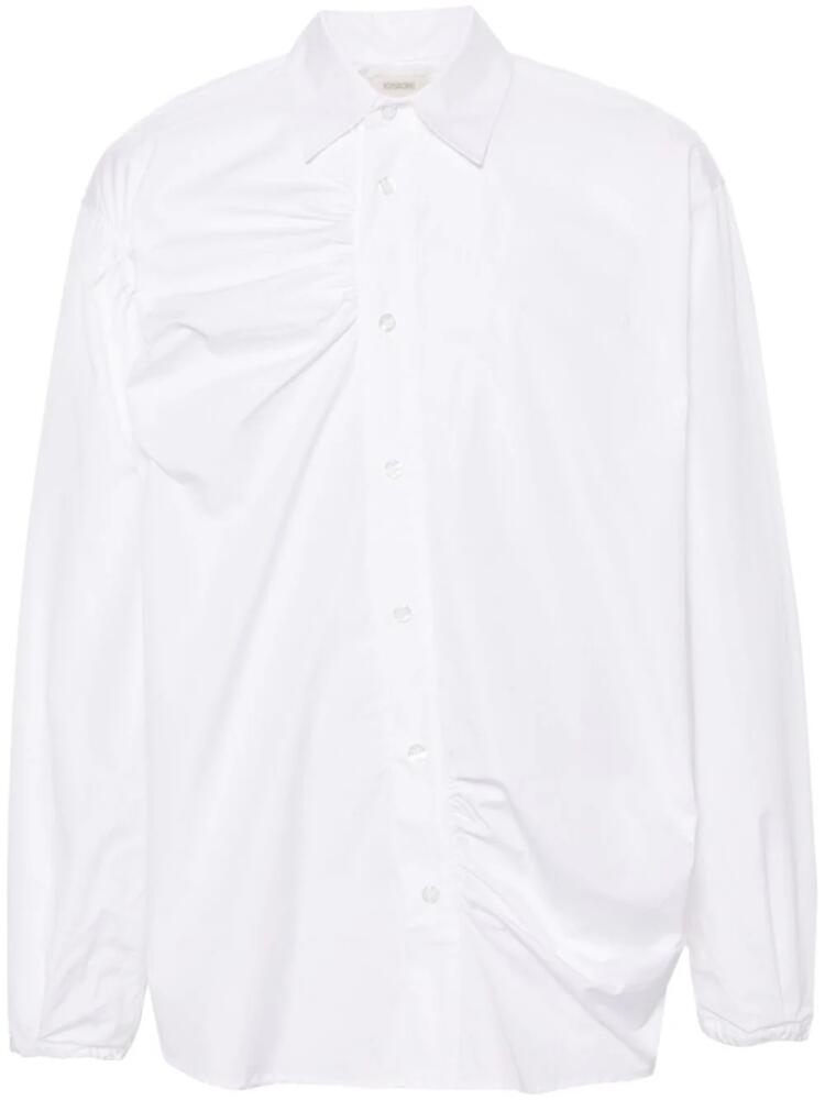 KUSIKOHC ruched-detail poplin shirt - White Cover