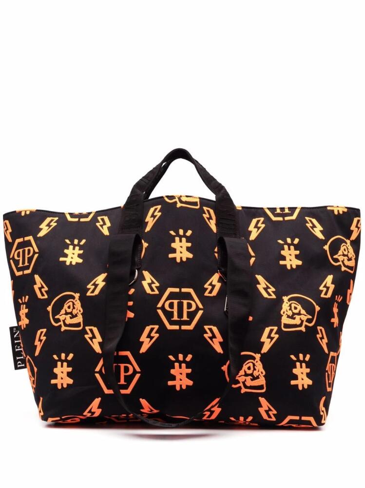 Philipp Plein monogram pattern tote bag - Black Cover