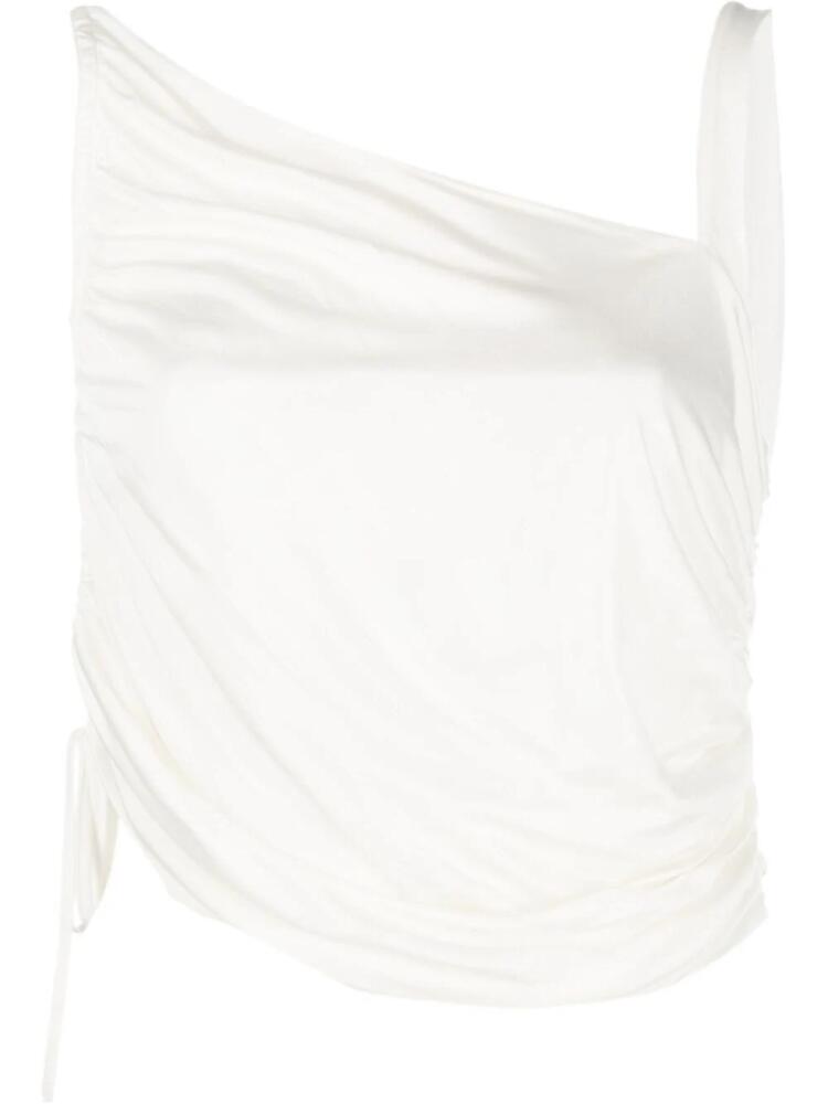 ANDREĀDAMO single-strap gathered tank top - White Cover