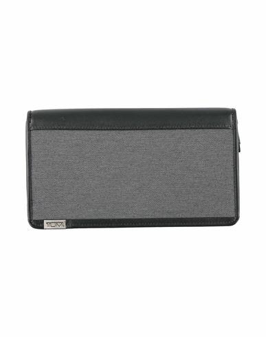 Tumi Man Wallet Steel grey Leather, Textile fibers Cover