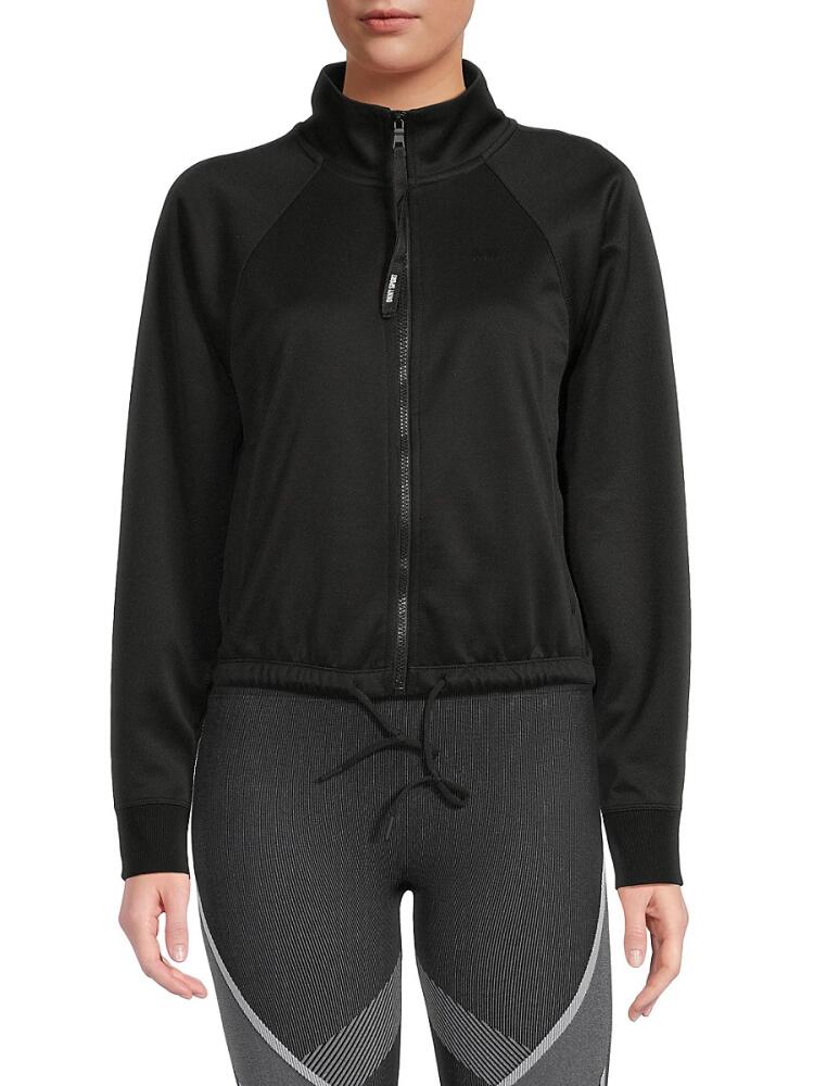 DKNY Women's Funnelneck Zip Jacket - Black Cover