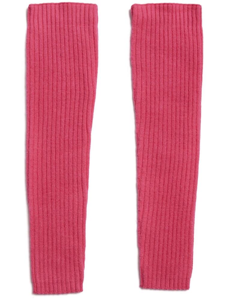 Apparis ribbed-knit fingerless gloves - Pink Cover