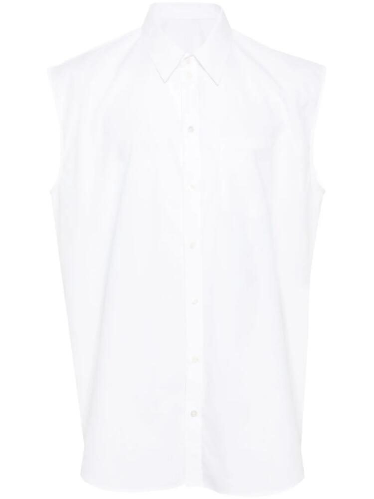 Helmut Lang logo-embroidered poplin shirt - White Cover