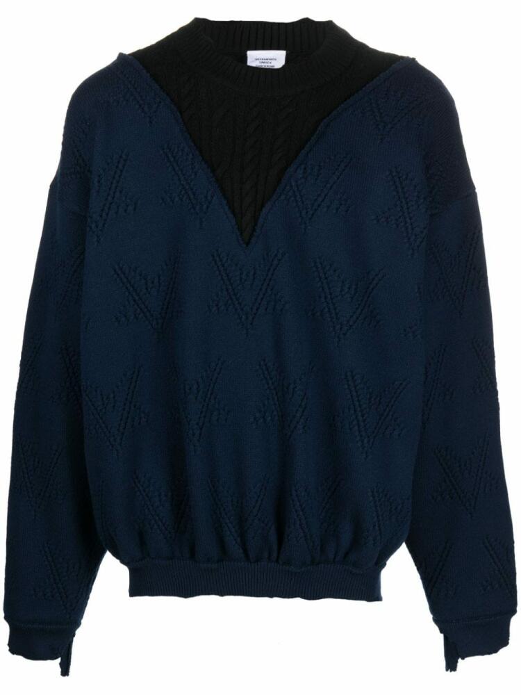 VETEMENTS distressed-effect merino jumper - Blue Cover