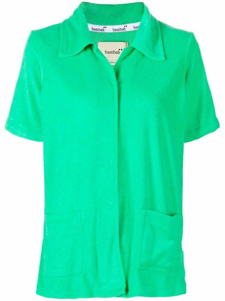 Bambah towelling-effect short-sleeve shirt - Green Cover