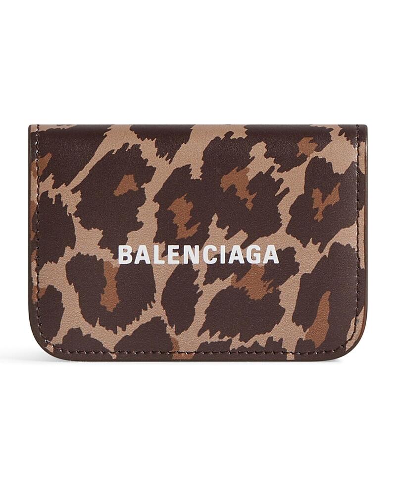 Balenciaga Cash Mini Wallet with Leopard Print Cover