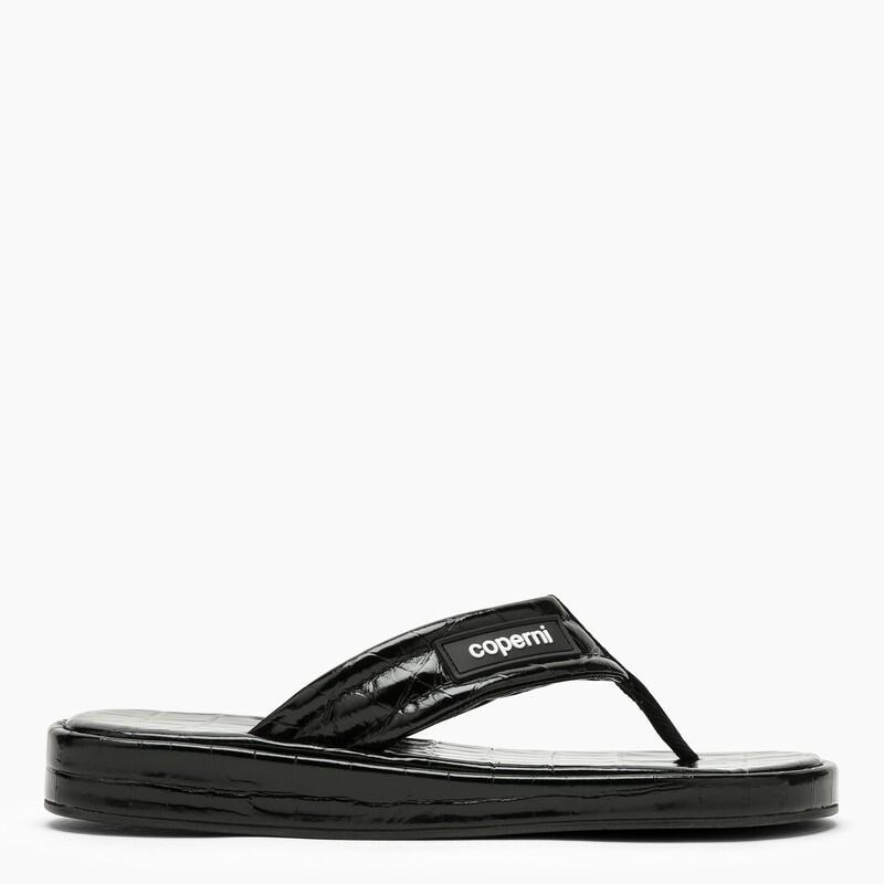 COPERNI Black leather flip-flop with logo Cover