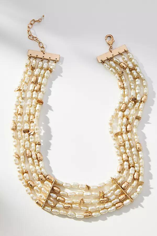 By Anthropologie Prairie Pearl Layered Necklace Cover