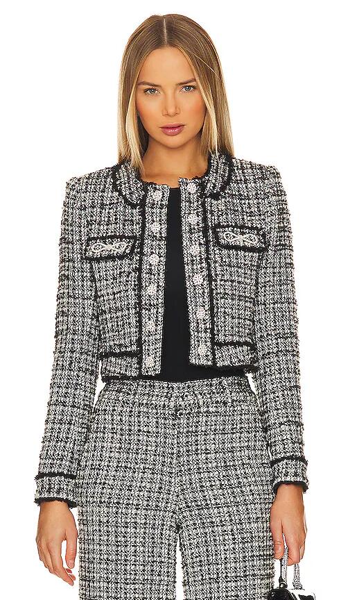 Generation Love Zio Tweed Jacket in Black,White Cover