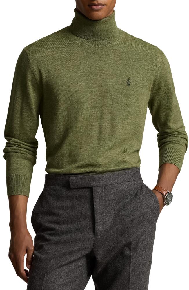 Polo Ralph Lauren Merino Wool Turtleneck Sweater in Classic Olive Heather Cover