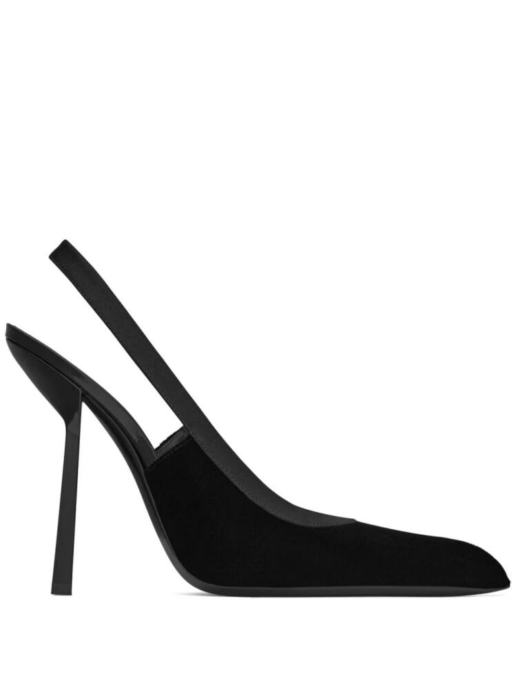 Saint Laurent Victoire 115mm velvet slingback pumps - Black Cover