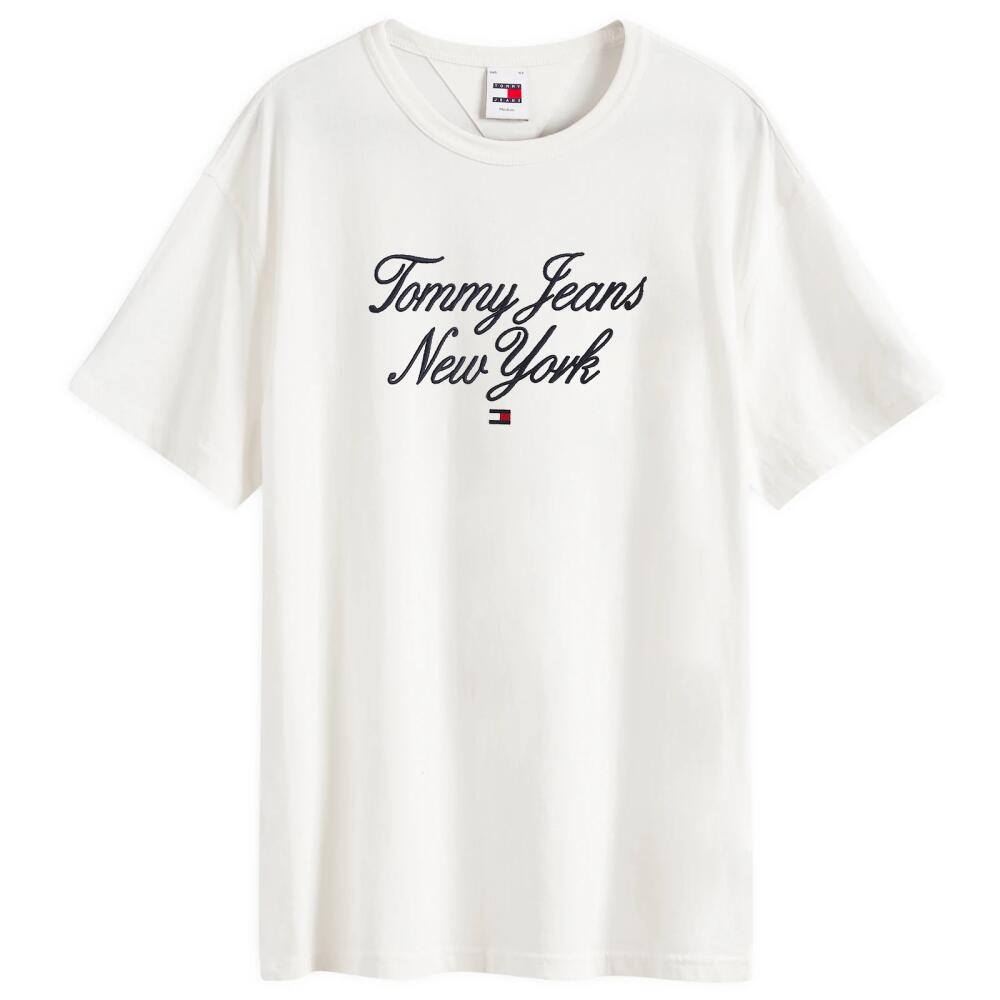 Tommy Jeans Men's Luxe Serif NY T-Shirt in Ancient White Cover