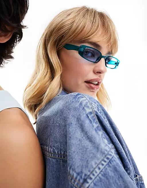 Jeepers Peepers rectangle sunglasses in blue Cover