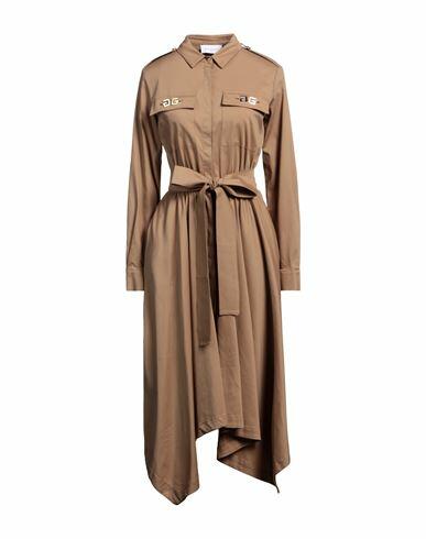 Gaëlle Paris Woman Maxi dress Camel Cotton, Polyamide, Elastane Cover