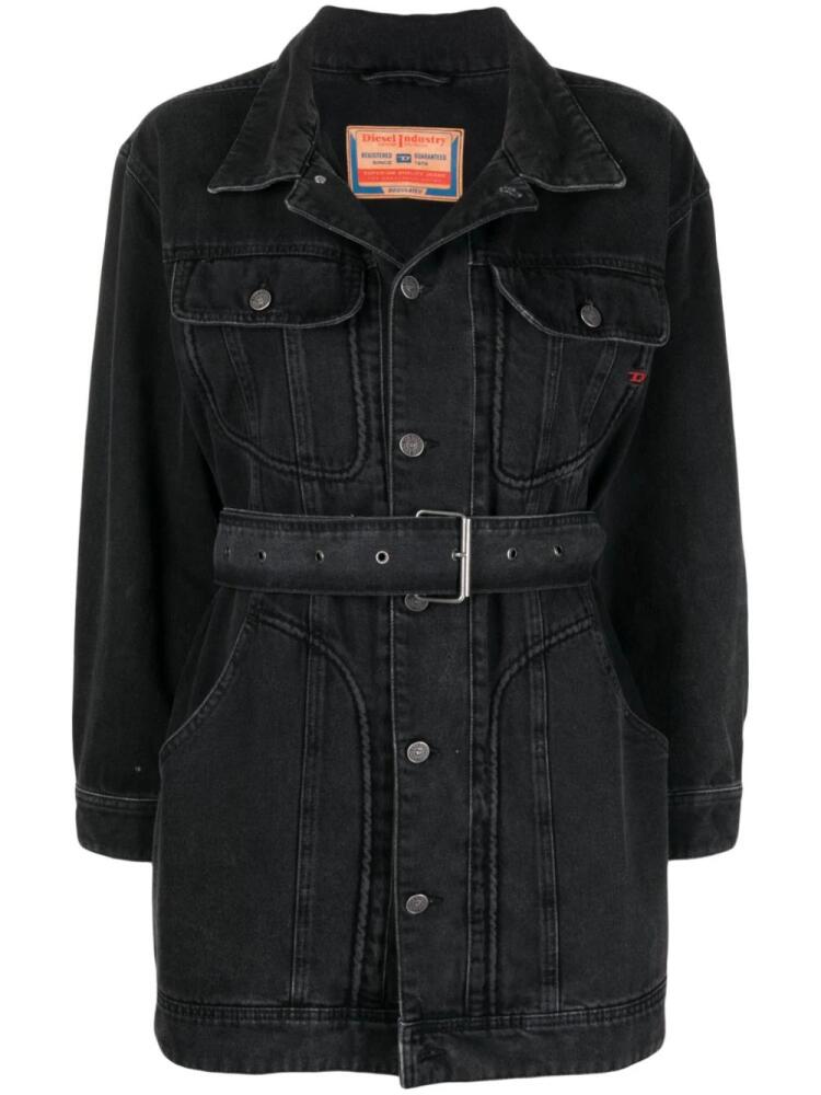 Diesel De-Flaminia belted denim jacket - Black Cover