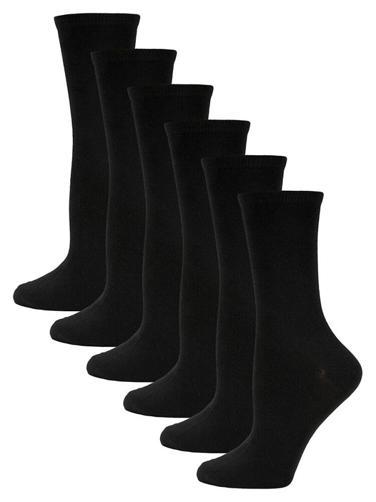 Kenneth Cole Women's 6-Pack Basic Crew Socks - Black Cover