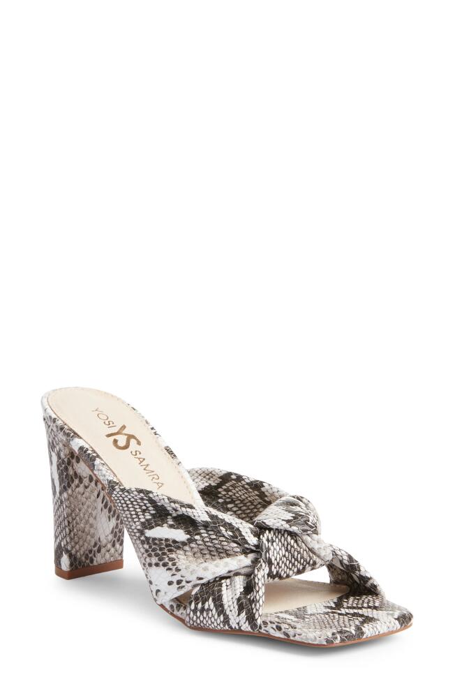 Yosi Samra Hazel Knotted Slide Sandal in Natural Snake Cover