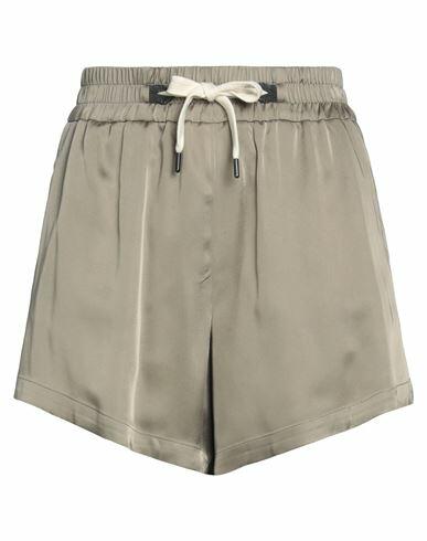 Brunello Cucinelli Woman Shorts & Bermuda Shorts Military green Acetate, Viscose, Silk, Brass Cover