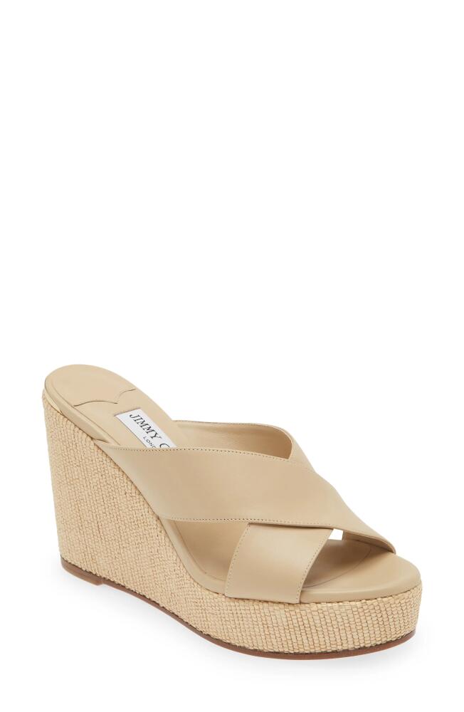 Jimmy Choo Dovina Espadrille Platform Wedge in Desert Cover