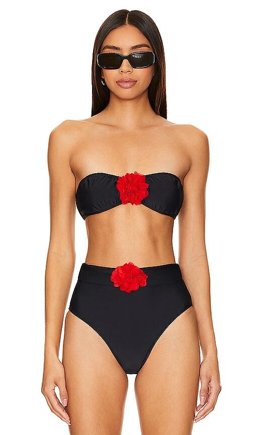 Lovers and Friends Ada Ruched Rosette Bandeau in Black Cover