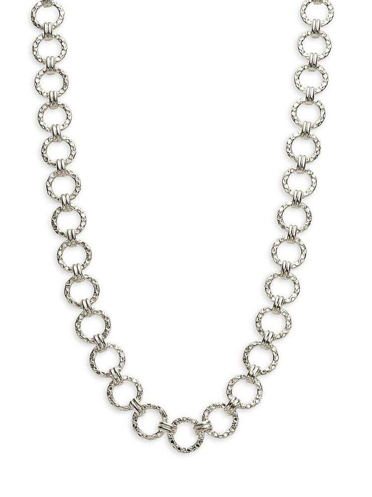 Sterling Forever Women's Rhodium Plated Molten Link Chain Necklace Cover