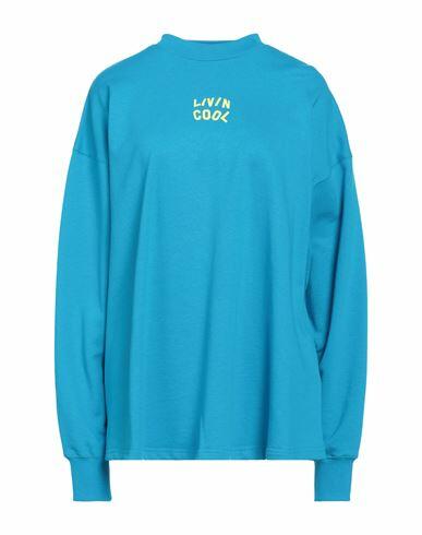 Livincool Woman Sweatshirt Azure Cotton Cover