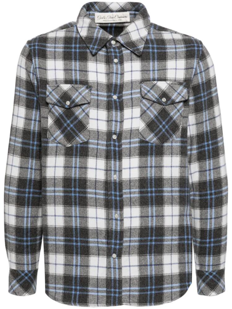 GOD'S TRUE CASHMERE tartan cashmere shirt - Blue Cover