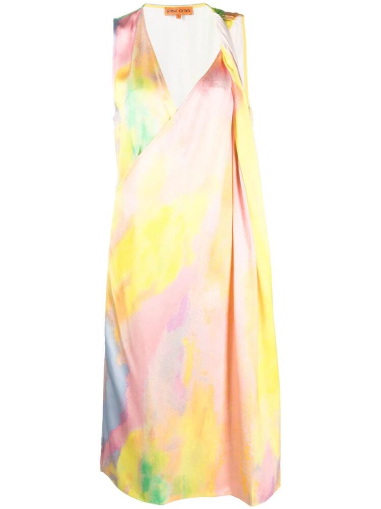 Stine Goya Abiti gradient-print midi dress - Yellow Cover