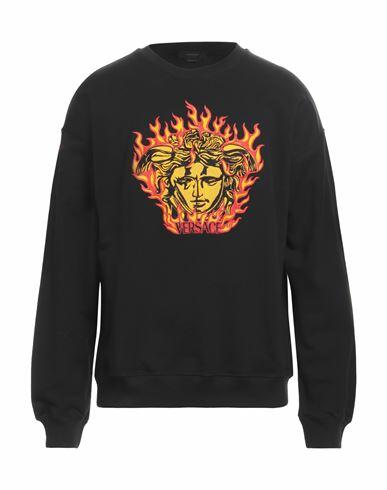 Versace Man Sweatshirt Black Cotton, Viscose Cover