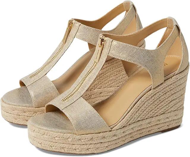 MICHAEL Michael Kors Berkley Mid Wedge (Pale Gold 1) Women's Shoes Cover