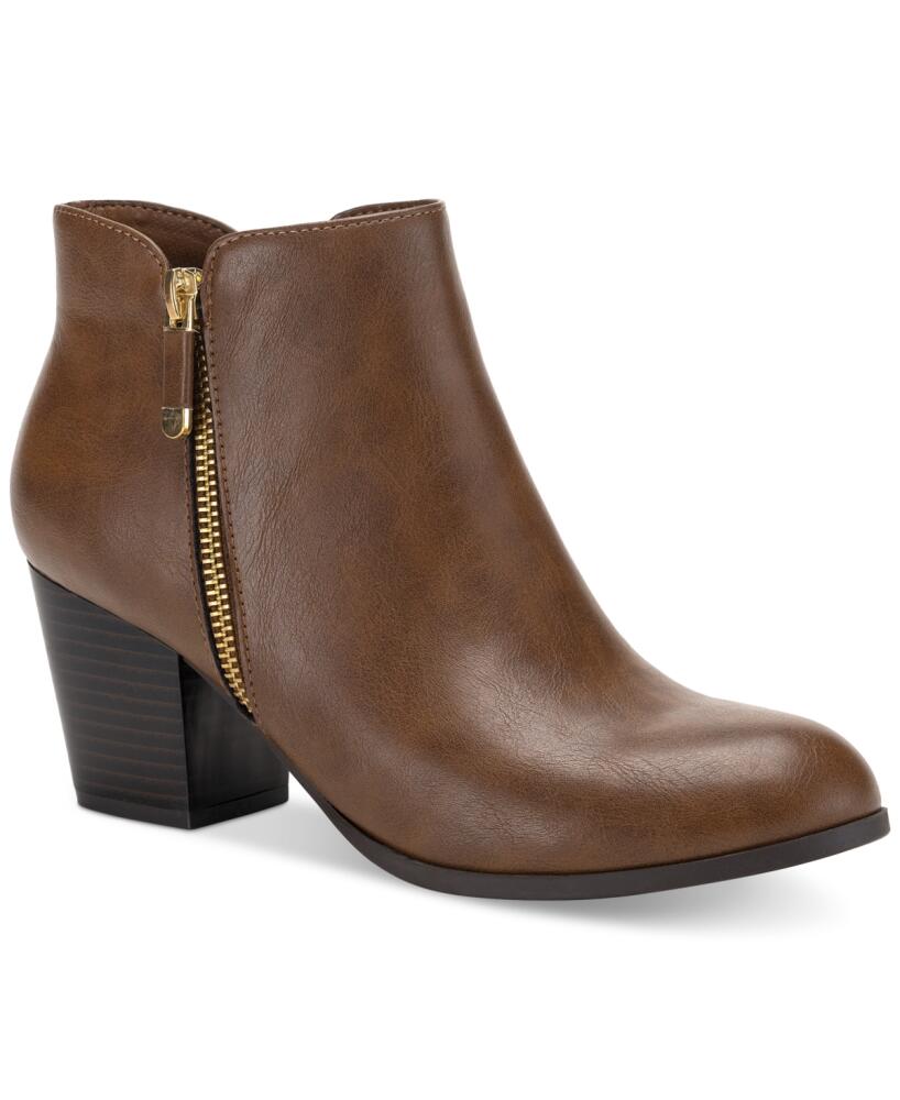 Style & Co Masrinaa Ankle Booties, Created for Macy's - Cognac Smooth Cover