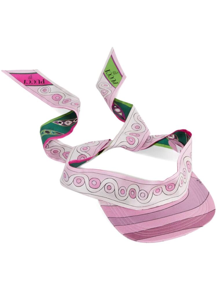 PUCCI abstract-print silk visor hat - Pink Cover