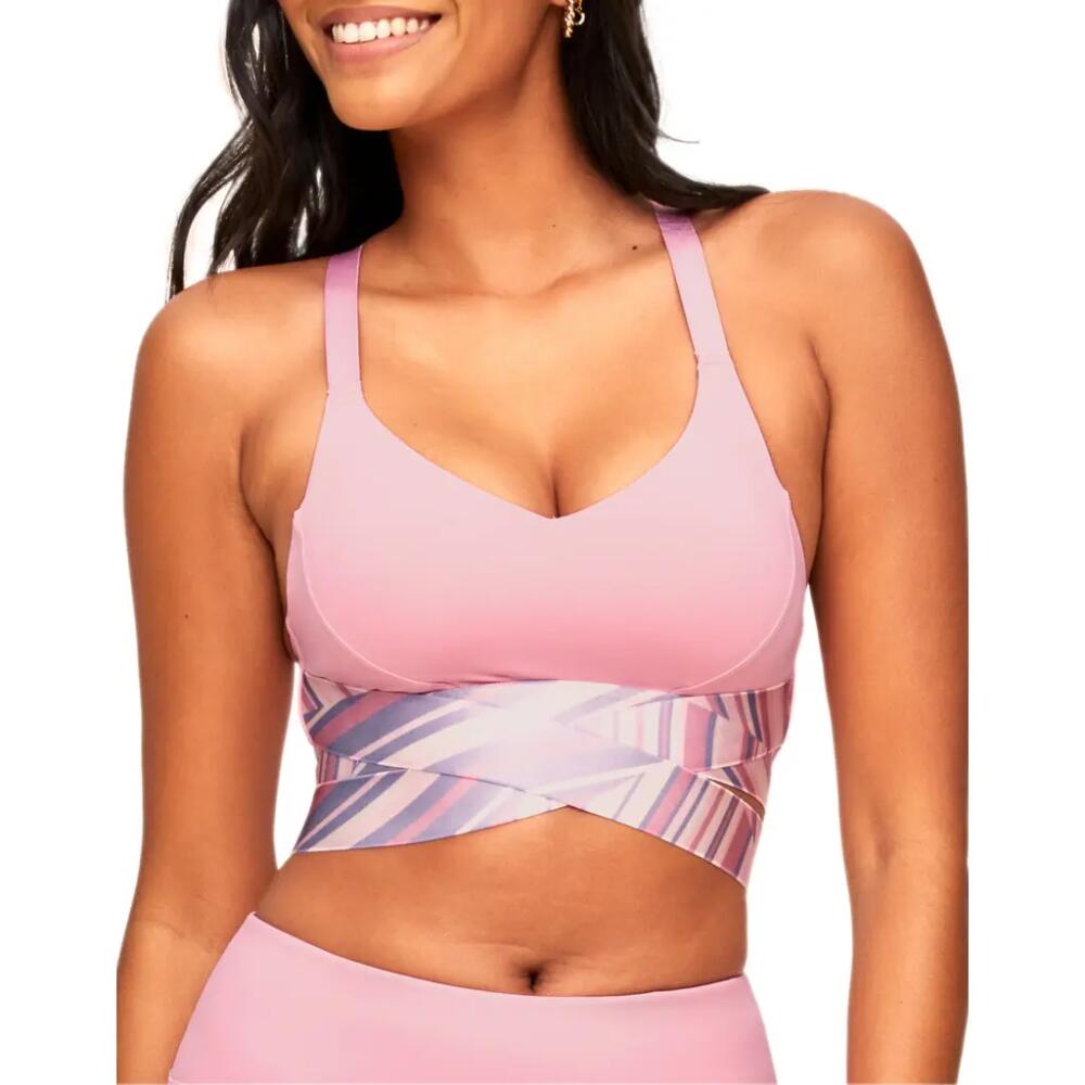 Adore Me Maven Medium-Impact Sports Bra in Stripe Pink Cover