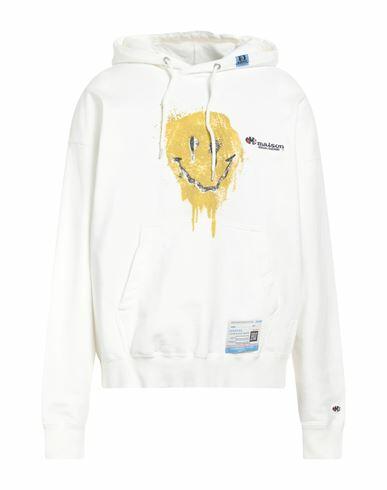 Maison Mihara Yasuhiro Man Sweatshirt White Cotton, Polyurethane Cover