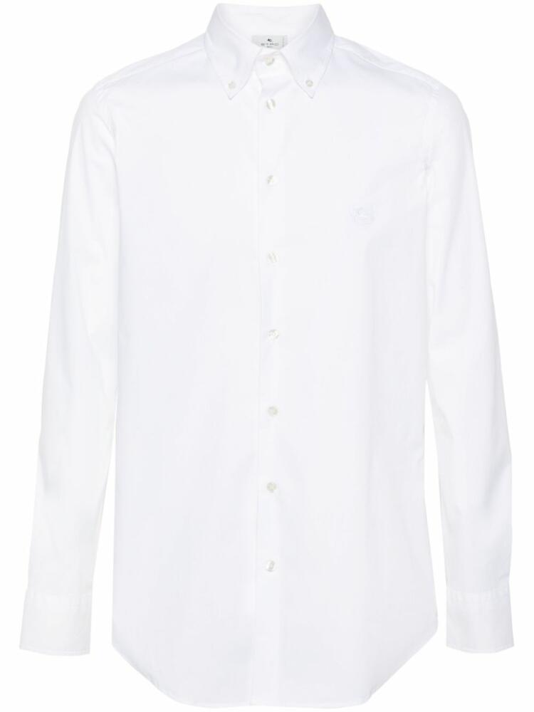 ETRO Pegaso-embroidered poplin shirt - White Cover