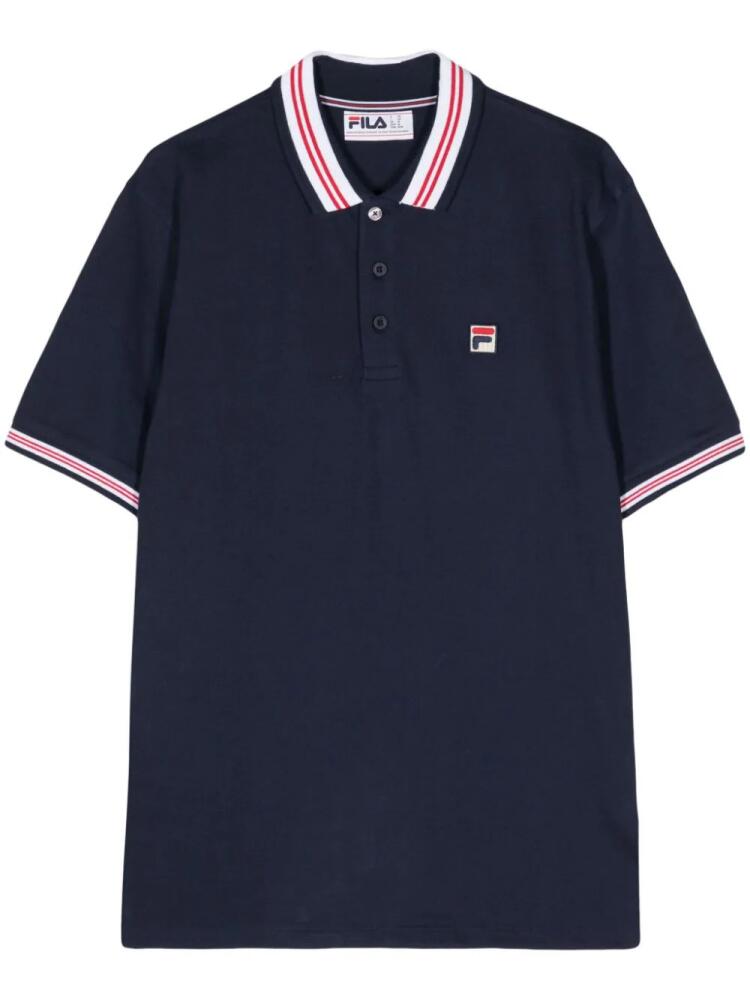 Fila logo-appliqué cotton polo shirt - Blue Cover