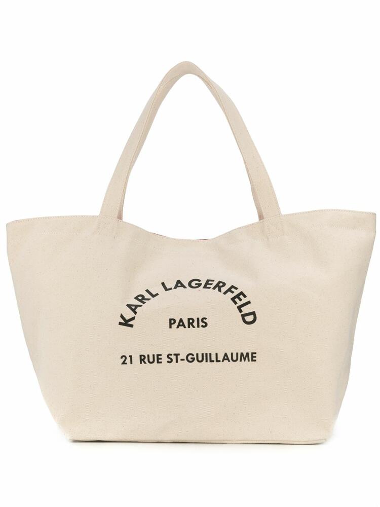 Karl Lagerfeld Rue St-Guillaume canvas tote bag - Neutrals Cover