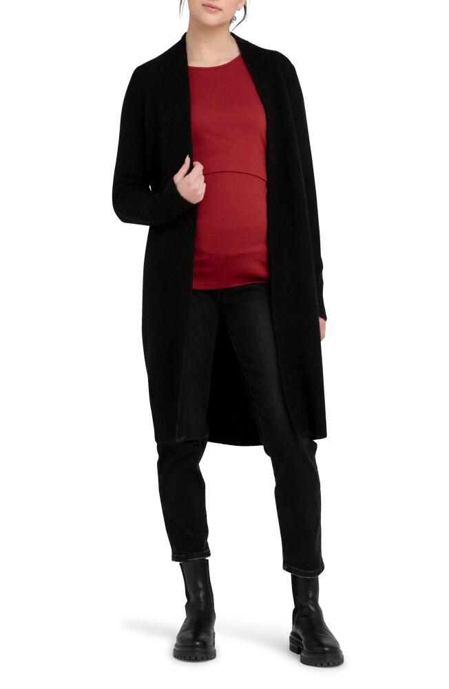 Ripe Maternity Linda Longline Maternity Cardigan in Black Cover