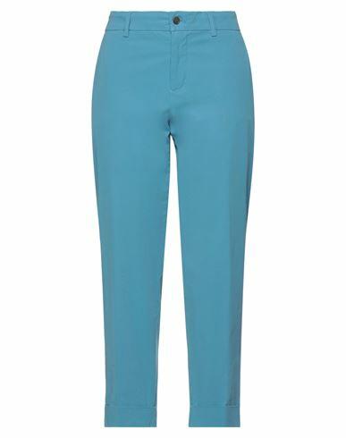 Berwich Woman Pants Slate blue Cotton, Elastane Cover