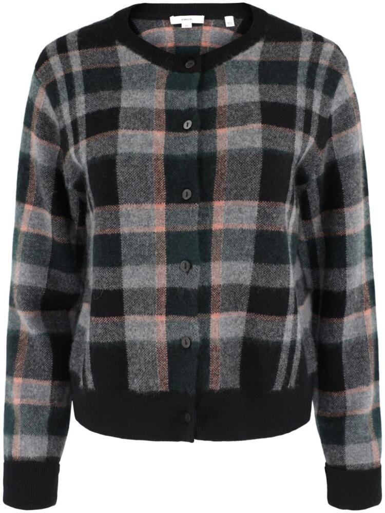 Vince plaid-pattern cardigan - Black Cover