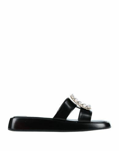 Roger Vivier Woman Sandals Black Soft Leather Cover