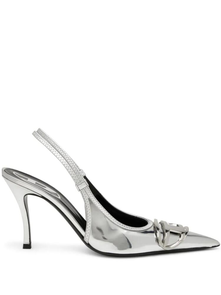 Diesel 80mm D-Venus Sb Slingback Pumps - Silver Cover