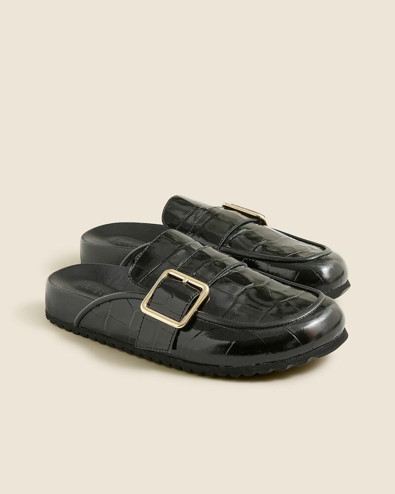 J.Crew Marlow clogs in croc-embossed Italian leather Cover