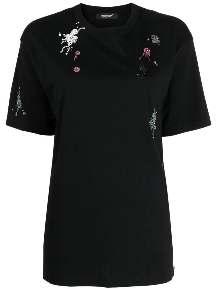 Undercover bead-embellished cotton T-shirt - Black Cover