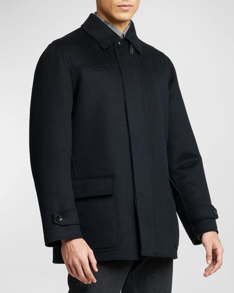 Brioni Men's Cashmere Double-Face Car Coat Cover