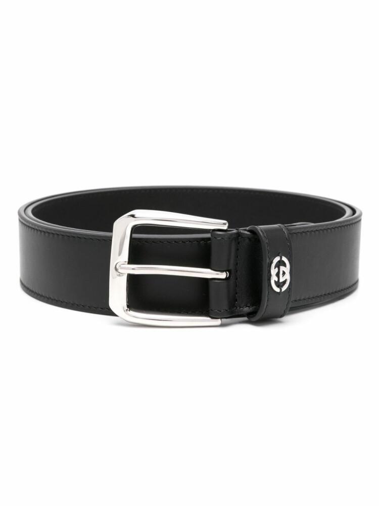 Gucci Interlocking G-plaque leather belt - Black Cover